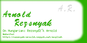 arnold rezsnyak business card